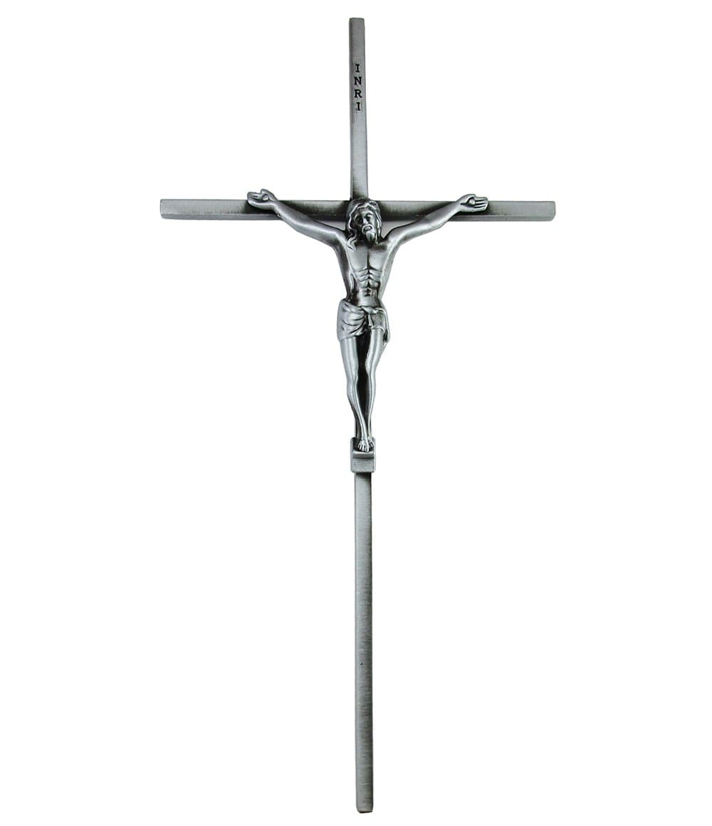 Glary 10 Inch Big Silver Christ on St. Benedict Crucifix Wall Cross