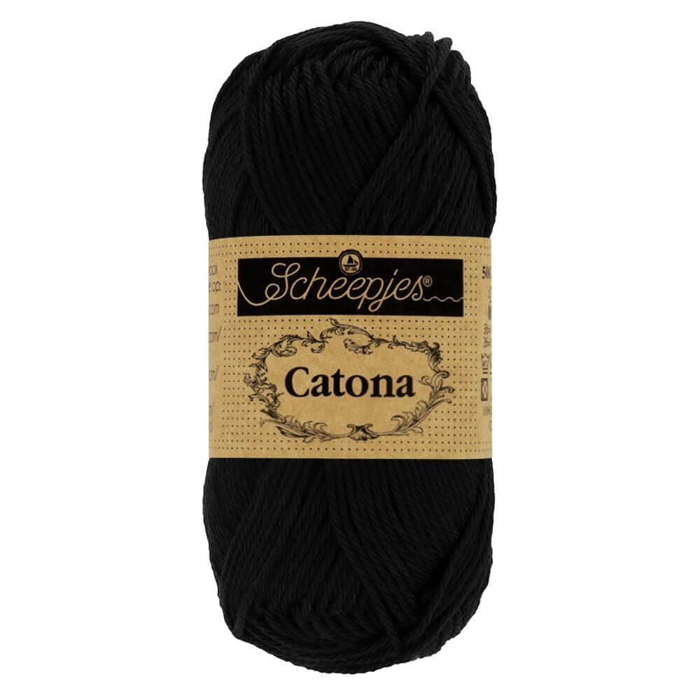 Scheepjes Catona 110 Jet Black Yarn - 1x25g