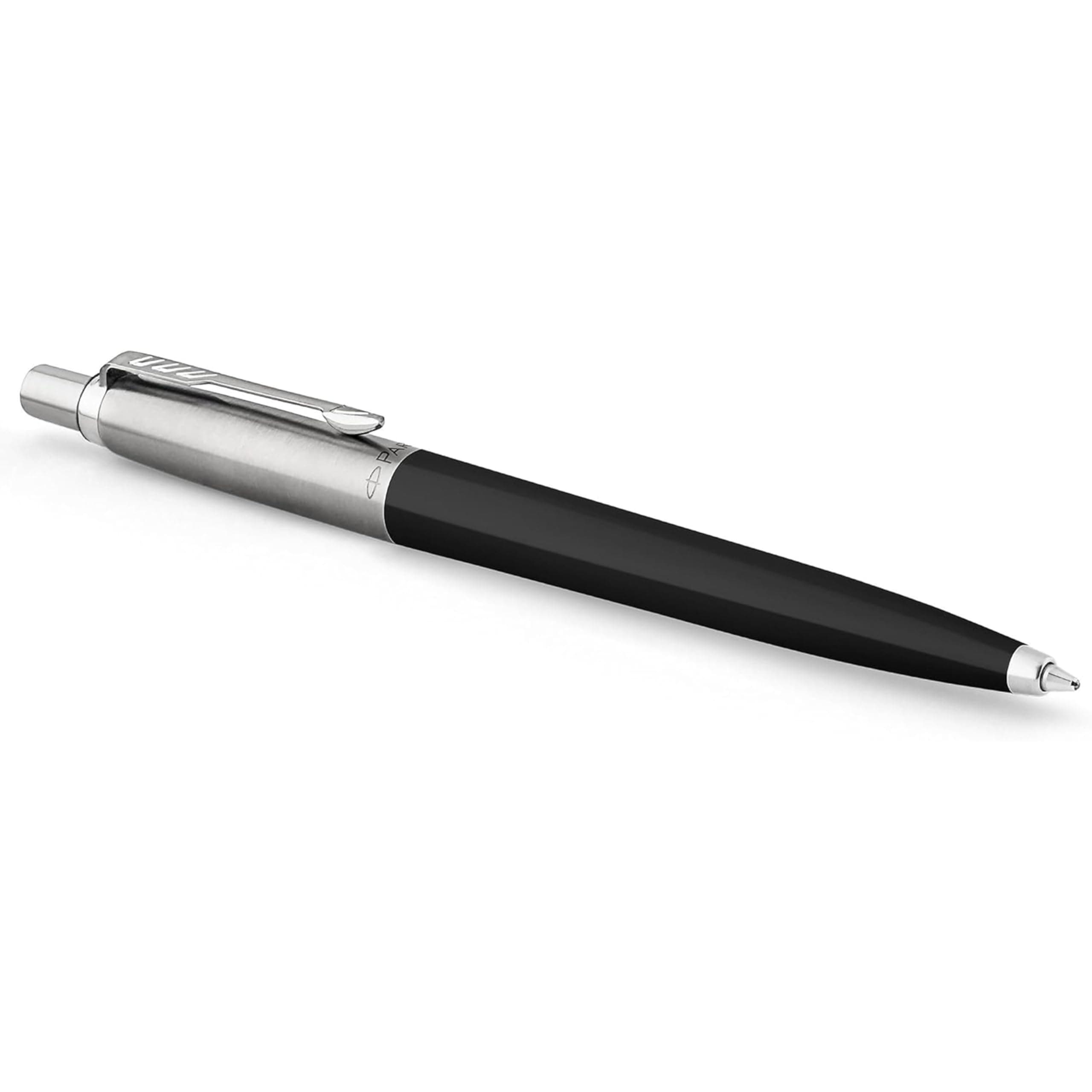 Jotter Originals Ballpoint Pen, Classic Black Finish, Medium Point, Blue Ink, 1 Count - Signature Retractable Design