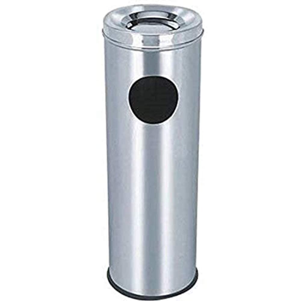 Stainless Steel Open-Top Ash/Can Dustbin (30 L, Silver, 10" X 24")