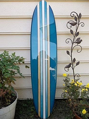 Surfboard wall hanging. Six foot teal surfboard wall decoration.