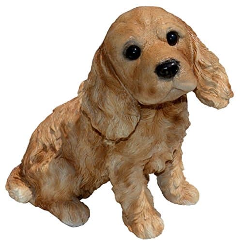 Michael Carr Designs Cocky-Cocker Spaniel Puppy M Brown Outdoor Puppy Dog Figurine for Gardens, patios and lawns (80095)