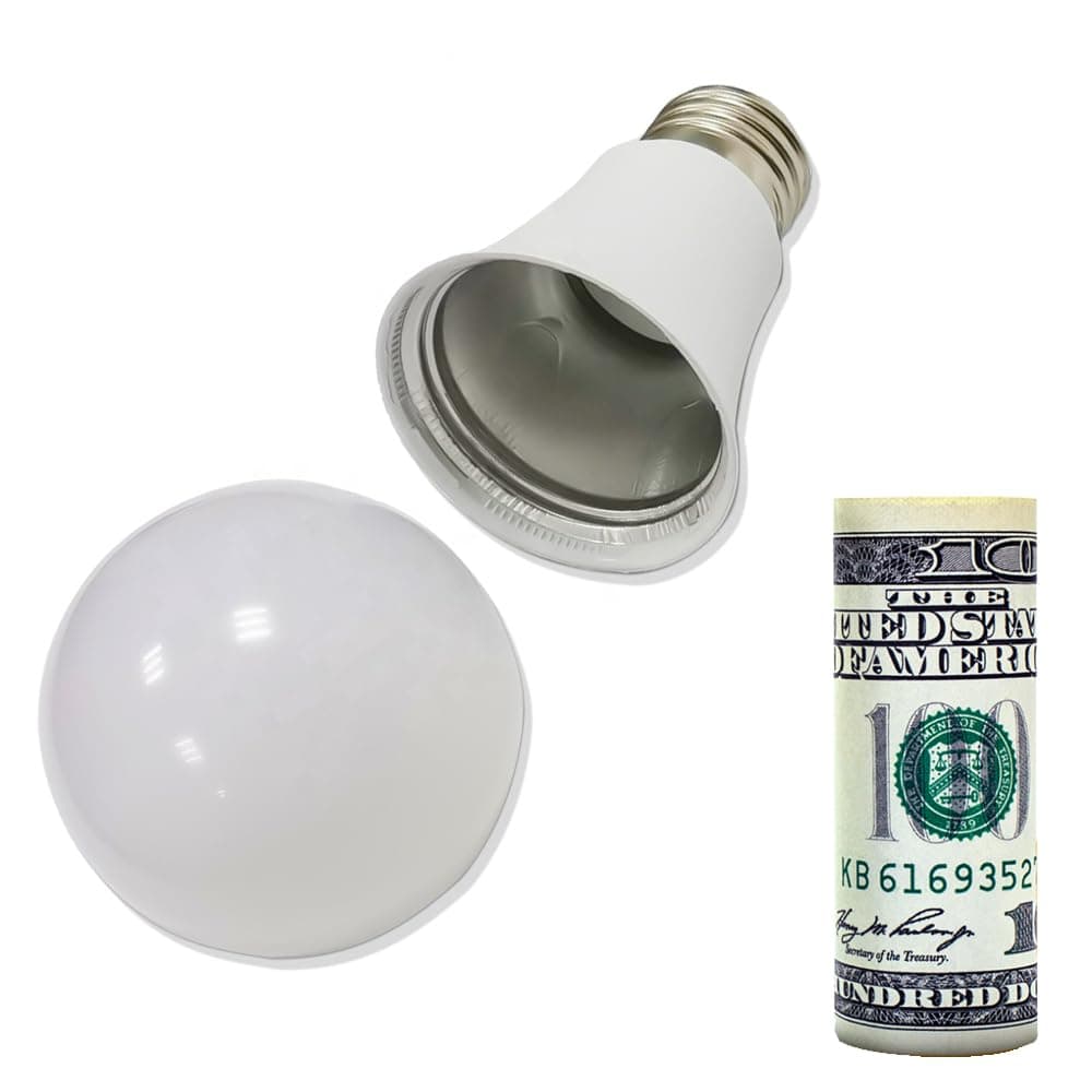 Lightbulb Diversion Safe - Hidden Secret Compartment to Hide Money, Jewelry & Small Items | Small Container to Keep Valuables Safe in Plain Sight Storage Realistic Light Bulb Decoy Hiding Box