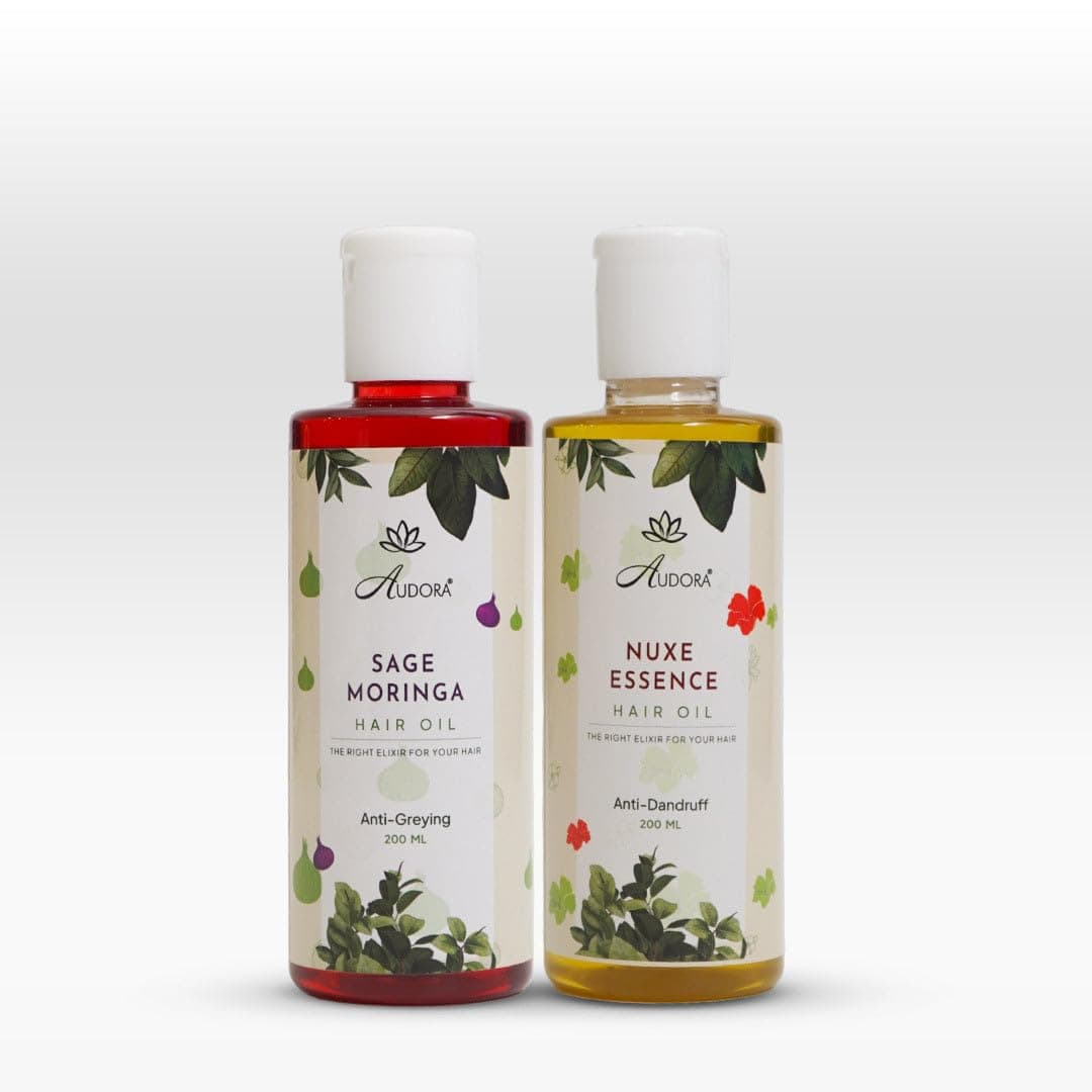 Nuxe Essence and Sage Moringa Hair Oil Combo-2 | Ultimate Hair Care Combo for Dandruff, Split Ends & Lice Removal | Nourishing & Strengthening Formula | 400ml