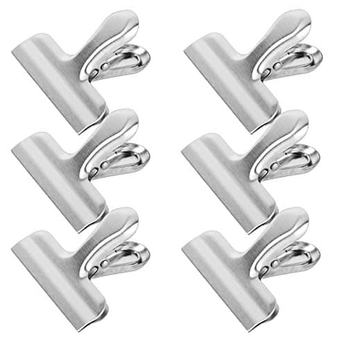 GTHUNDER Stainless Steel Chip Bag Clips,3-inches Wide Large and Durable,Great for Air Tight Seal Grip on Coffee & Food & Tea Bags, Kitchen Home Usage (3-inches clips)