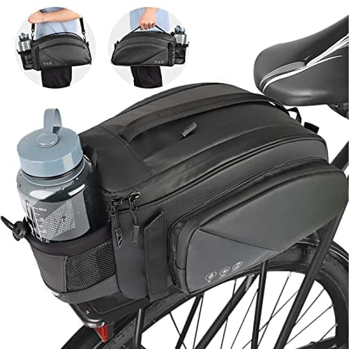 Bike Pannier Bag QYCHHJ 12L Waterproof Bicycle Rear Rack Bag Extendable Cycle Storage Pouch with Shoulder Strap Bike Rack Seat Bag Bike Saddle Bag Outdoor Bicycle Pannier Trunk Shoulder Handbag Bag