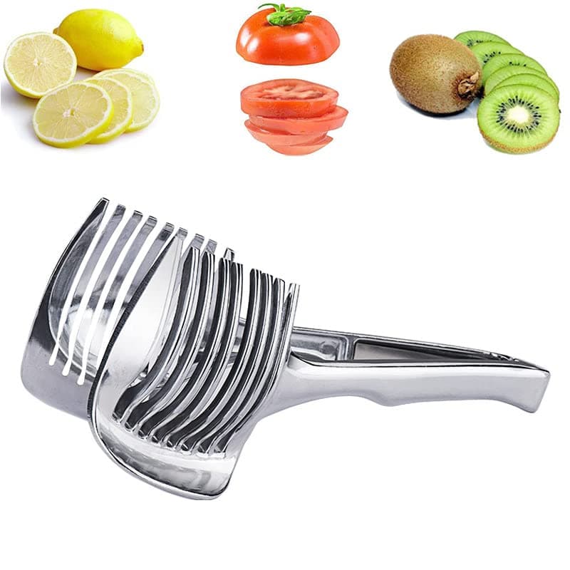 XIYUAN Tomato Slicer Lemon Cutter Stainless Steel Kitchen Cutting Aid Holder Tools For Soft Skin Fruits And Vegetables,Home Made Food & Drinks