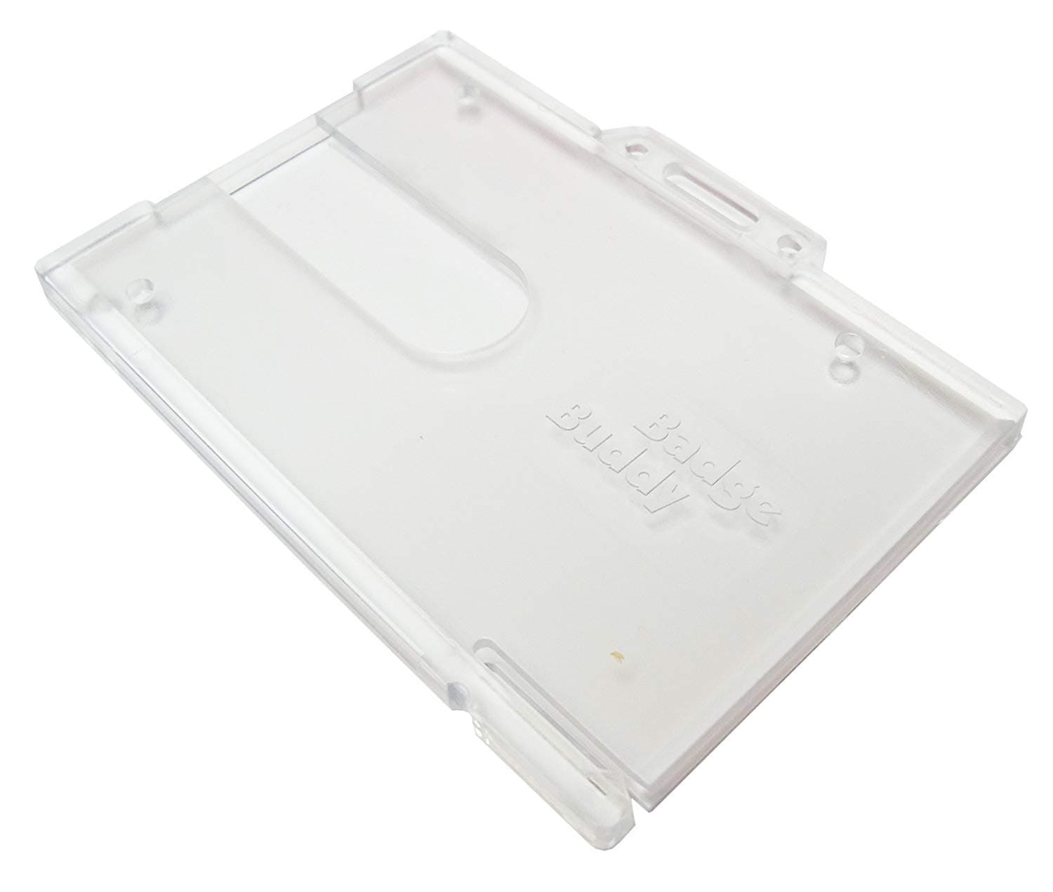 10 x Badge Buddy Clear Double Sided Rigid ID Badge Holder Clear ID Card Holders for Lanyards Lanyard & Retractable Badge Reels