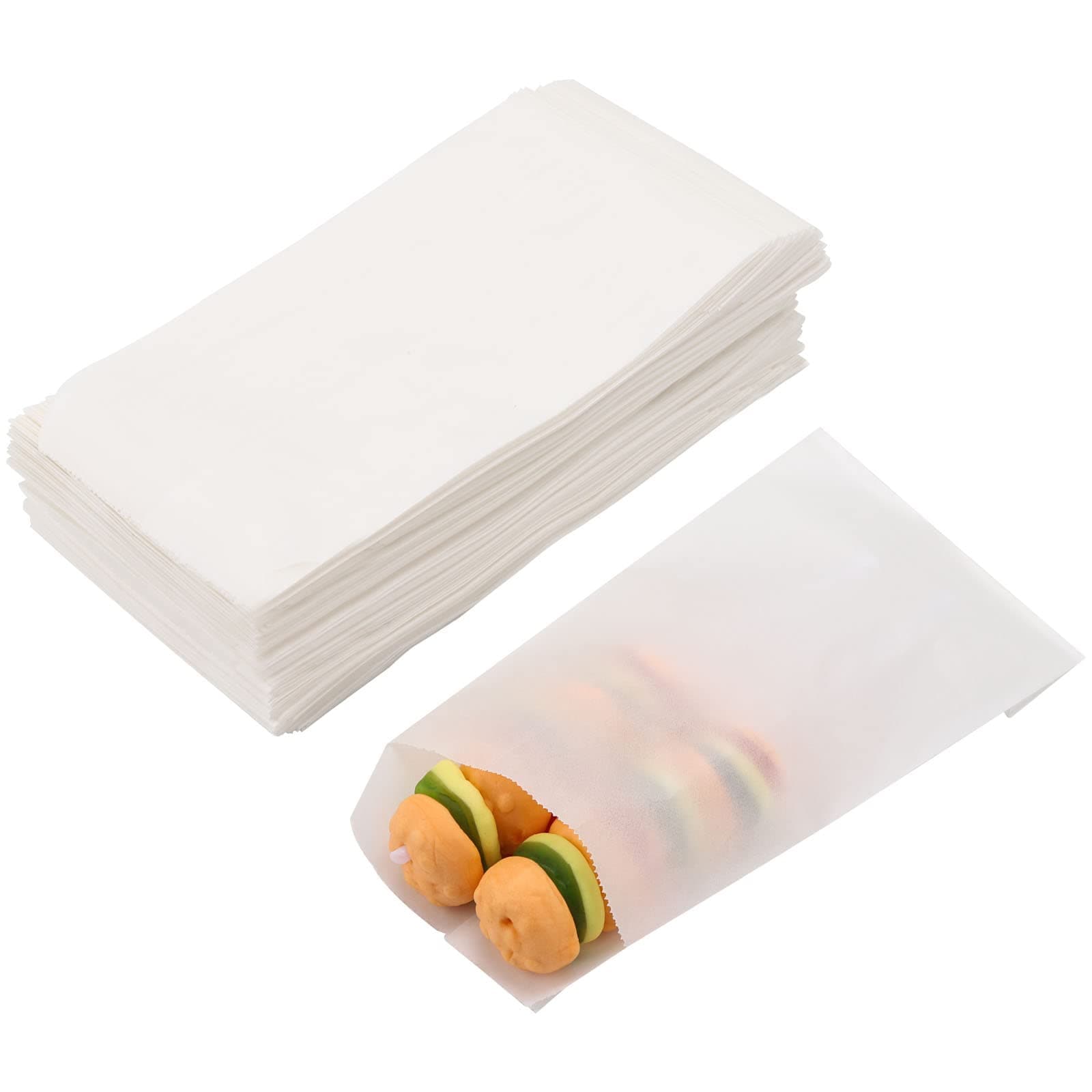 200 Pcs Small Glassine Bags - 2 3/4 x 4 inch Flat Semi-Transparent Paper Bags for Party Favor Cookies, Candies, Chocolate, Treats