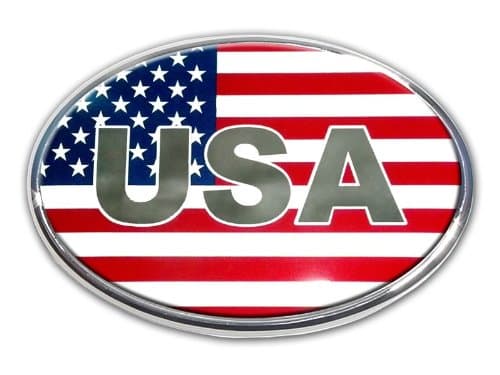 USA Oval Metal Emblem