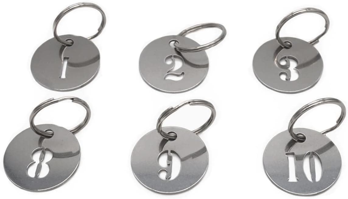 1" Numbered Key Tags - 304 Stainless Steel Keychains with Rings - Durable & Waterproof for Easy Organization, Numbered 1 to 20