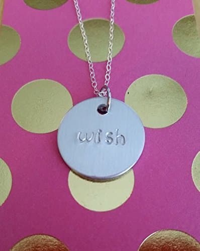 Handstamped"wish" Necklace Make or Send a wish for 2016 Personalized wish on the back