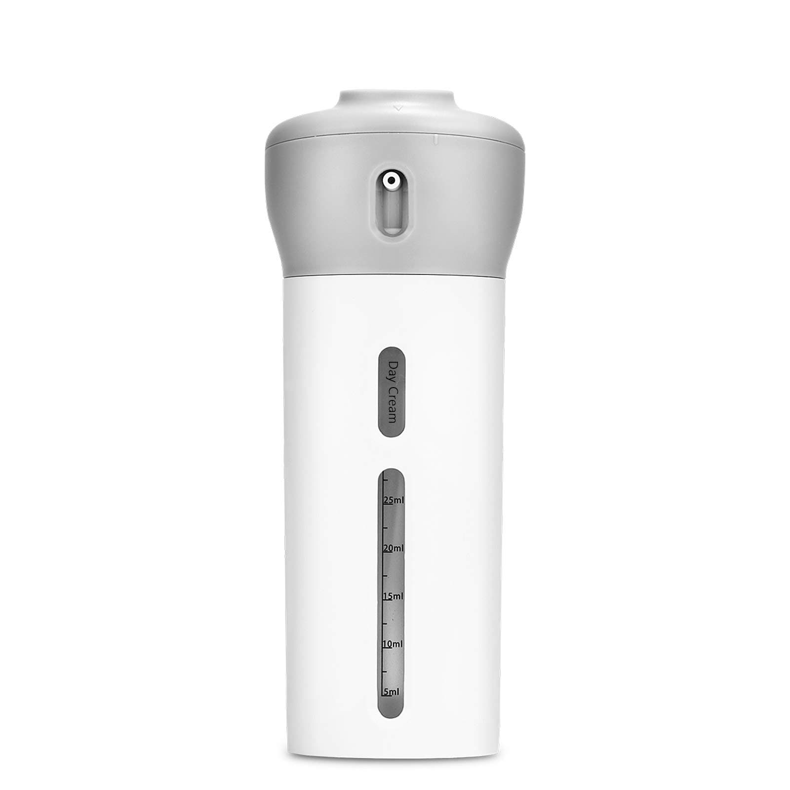 NACUWA Travel Bottles, Refillable 4-in-1 Travel Dispenser Bottle Set for Toiletries Lotion Shampoo, Leak Proof Travel Size Containers (Gray)