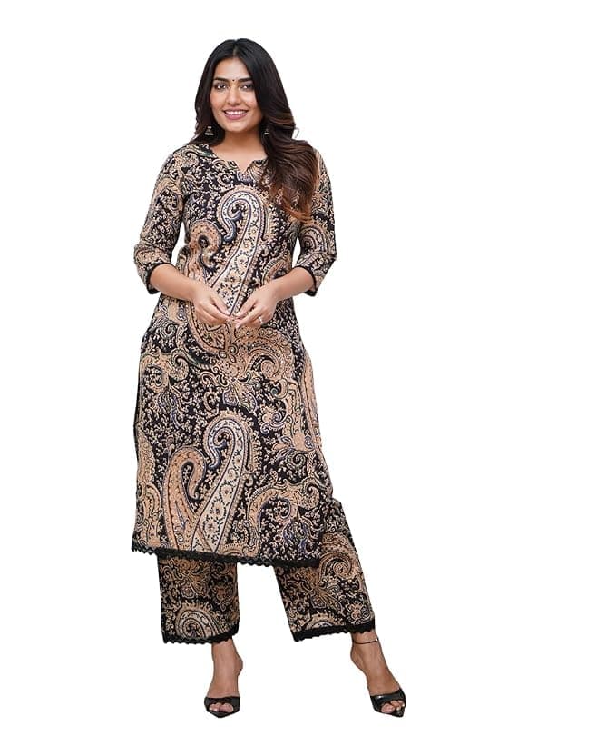 Women Viscose Printed Straight Kurta Pant Set