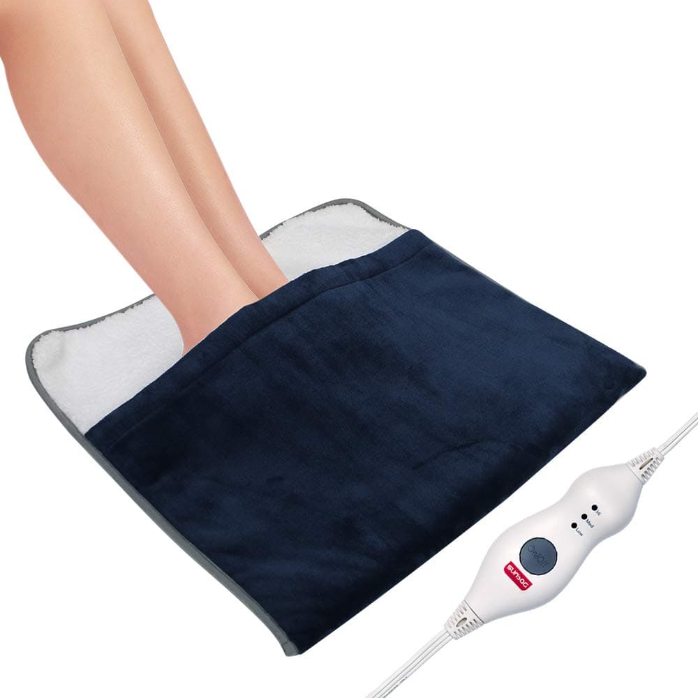 Electric Heated Foot Warmer,Extra-Fast Heating Pad Ultra Soft Flannel Fleece with 3 Settings, Auto Shut Off,Extra Large for Bed,Feet,Back,Waist,Abdomen,20" x 22"