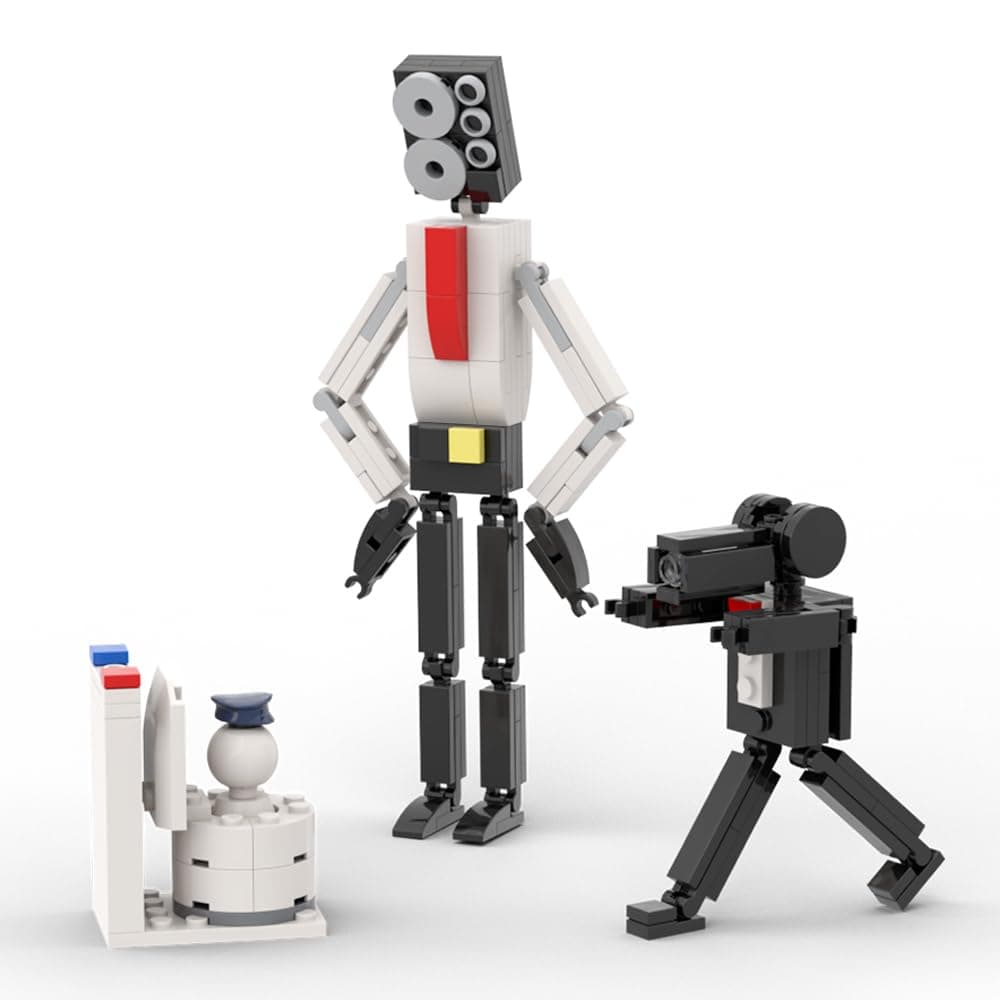 The Skibi Toilet Action Figure Building Block Sets, Hot Video Characters Toilet with Cameraman Speakerman Game Model Toys Collectible Building Bricks Birthday Gift for Kids Adults Fans (172 Pieces)