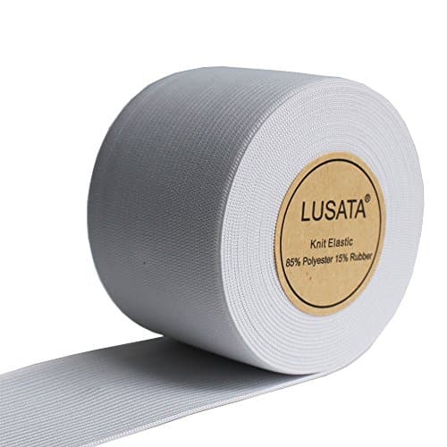 2 inch Wide White Knit Elastic Spool Heavy Stretch High Elasticity Knit Elastic Band 5 Yard