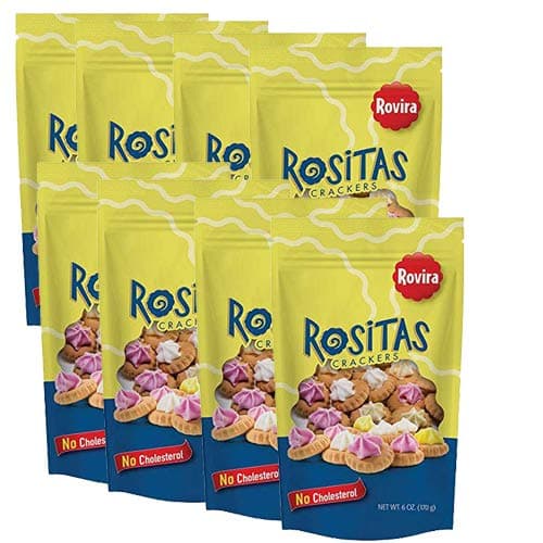 Rovira Rositas, Puerto Rico Snack by Rovira Biscuit 6oz (8 Pack) + 1 Sticker of PR by Artista Jose Hoffman
