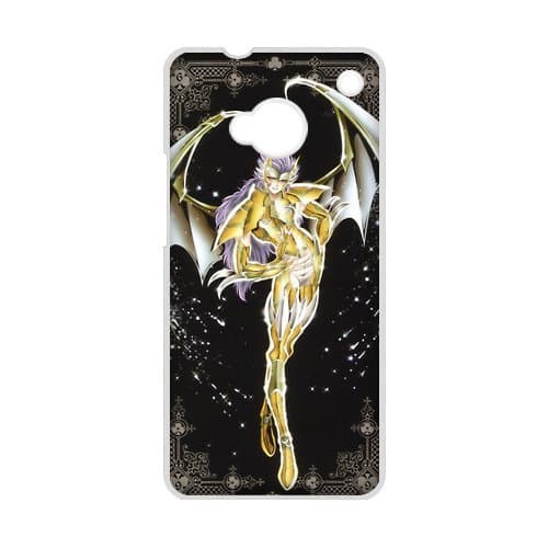 MeowStore Japanese Cartoon Saint Seiya Gorgeous Scylla With Wings HTC ONE M7 Case Cover Phone Case Shells White