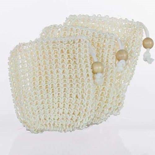 Soap Saver Pouch 3-pack for Shower, Bath and Body Works to Conserve Bar Soap and Exfoliate skin. Sisal is the Super Exfoliator. SeaSationals Brand, the Natural Fiber Experts