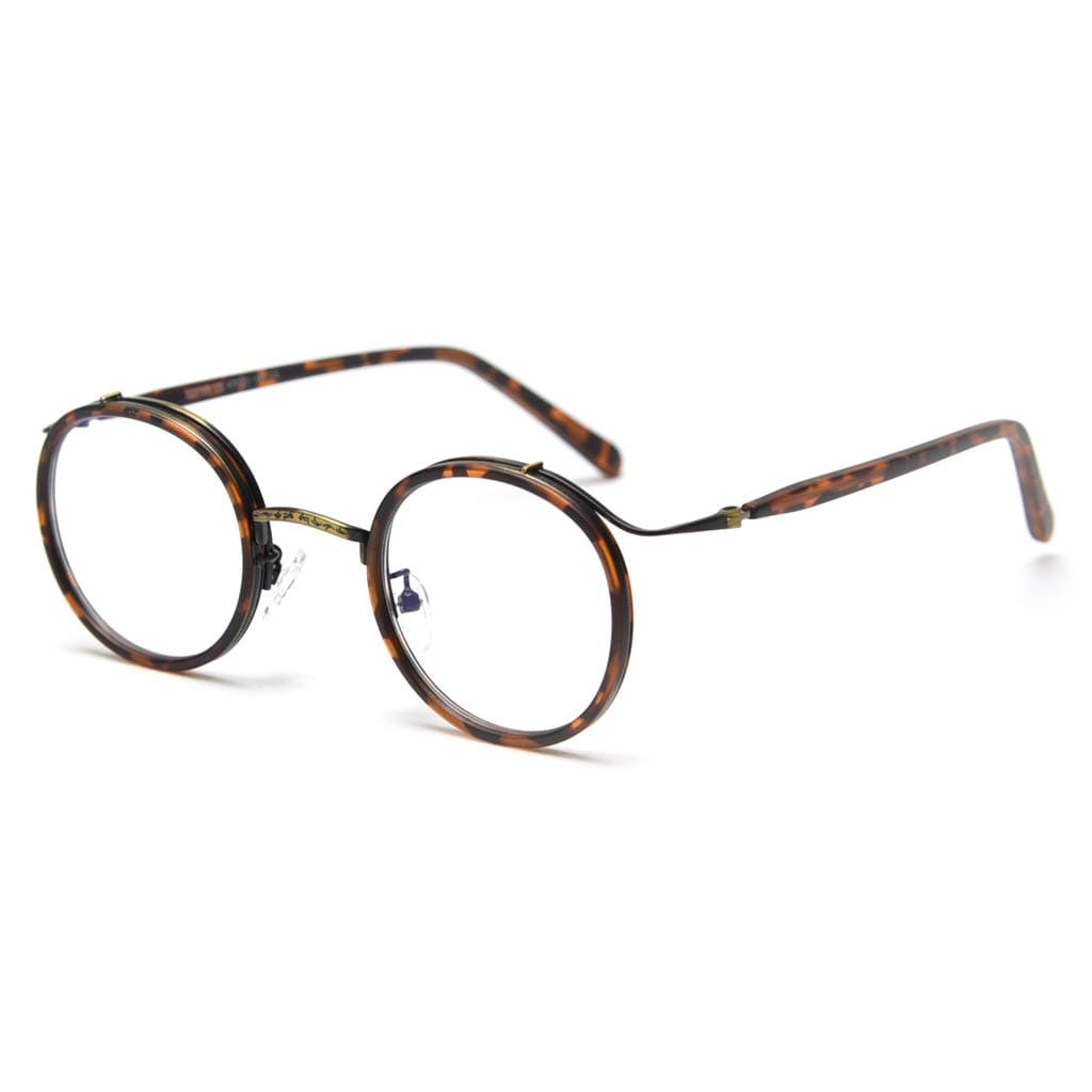 kachawoo Retro Style Vintage Round Glasses Frame Acetate Clear Lens Optical Eyewear