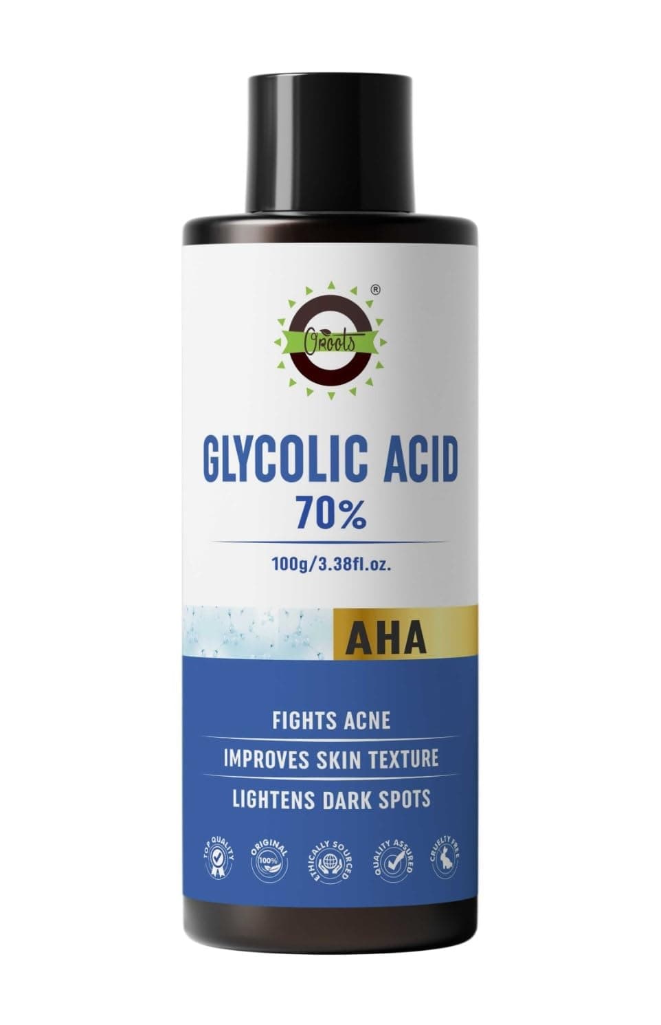 GLYCOLIC ACID (70%) (100gm) RAW for Cleansers, moisturizers, cream, masks and other D.I.Y Beauty products Etc.