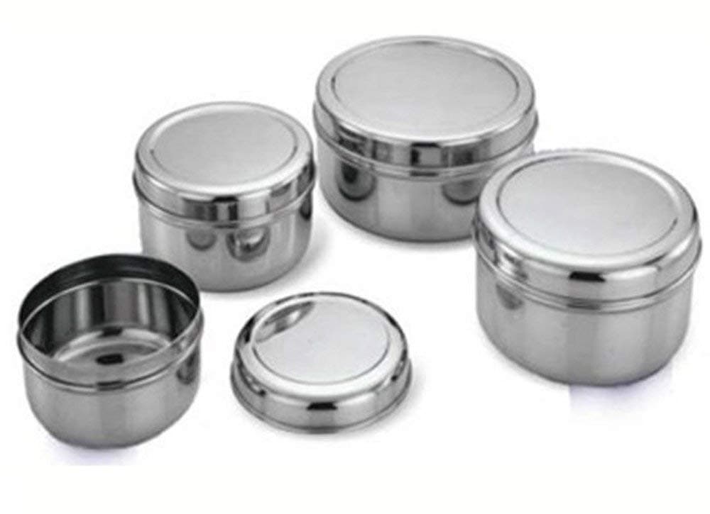 King International Stainless Steel Round Food Storage Containers,4 Pcs Storage Containers For Kitchen Airtight,Big Size,Storage Containers For Fridge Airtight,Storage Containers With Lid