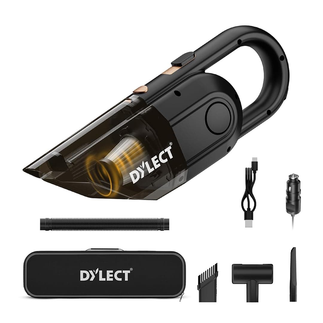 Dylect Cordless Vacuum Cleaner for Car&Home|3X Powerful Suction,16000Pa|Dual Mode-Wireless,Wired|6000Mah Battery|Bldc Technology||Washable Stainless Steel Hepa Filter|Copper Winding,0.5 Liter