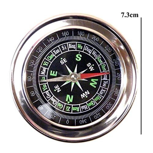 Divine Miracles Stainless Steel Directional Magnetic Compass For Feng Shui / Travel ( Black )