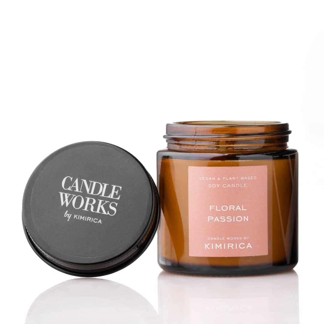 - Floral Passion Scented Candle | Plant-Based Soy Wax Aromatherapy Candle | Premium Glass Jar | 18 Hour Long Burning | Candles for Home Decor, Luxury Gift for All Occasions (80gm)