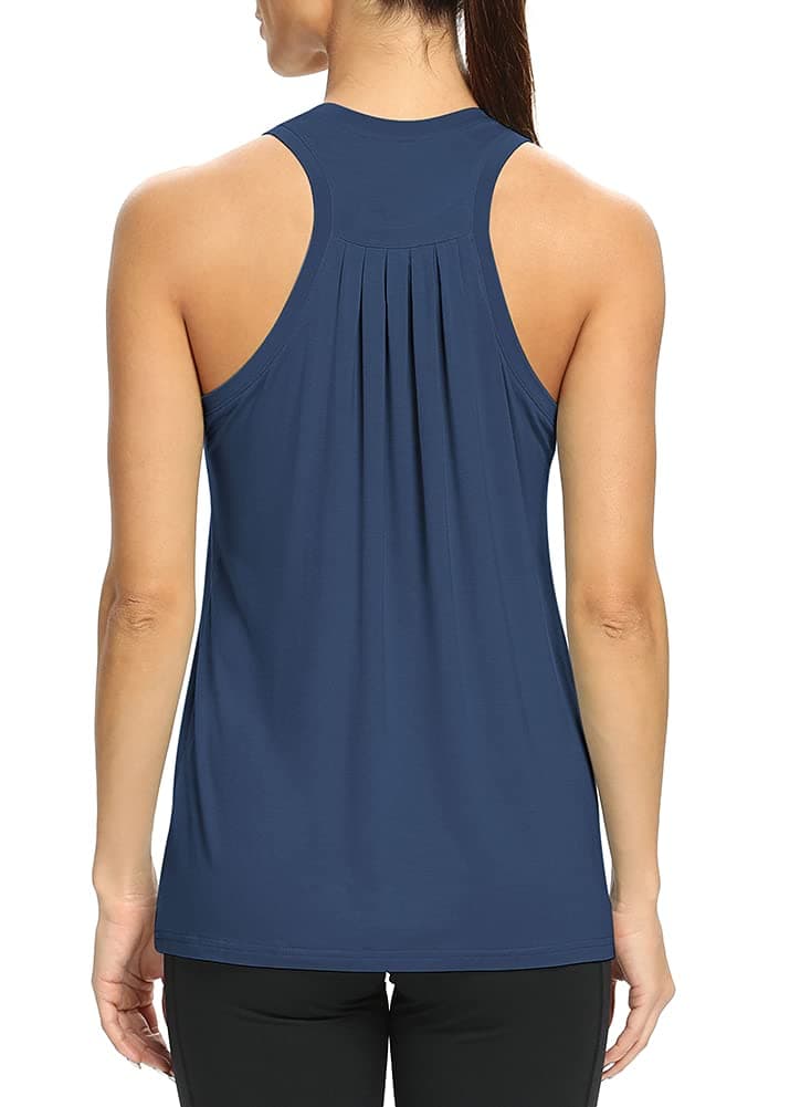 MippoWorkout Tops for Women High Neck Racerback Tank Tops Loose Fit Athletic Yoga Shirts