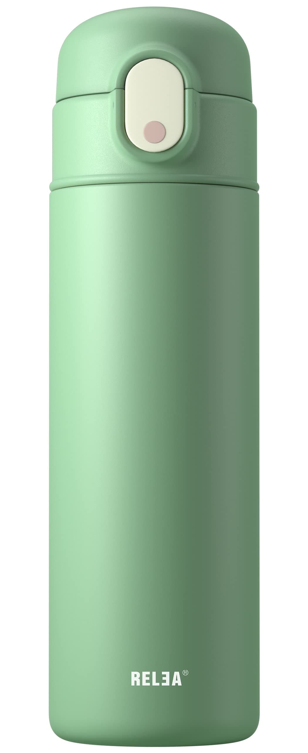 RELEA 18 Oz Insulated Water Bottles with Straw Stainless Steel Water Bottles with Straws BPA Free, Sport Drinking Container Green