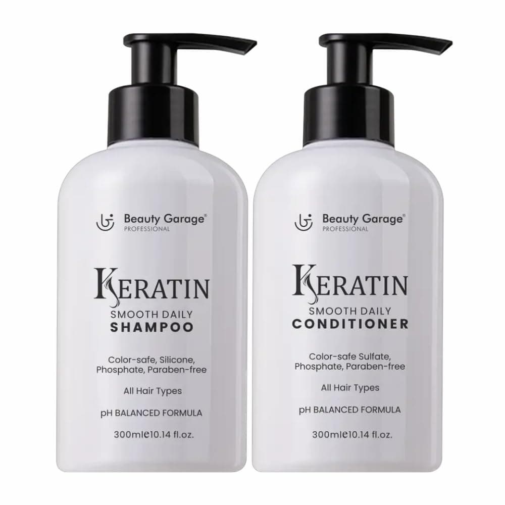 Professional Keratin Smooth Daily Shampoo 300ml with Keratin Smooth Daily Conditioner 300ml