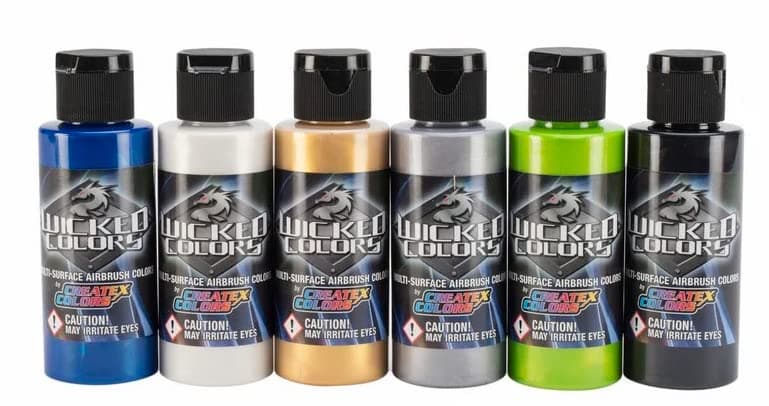 Wicked ColorsCreatex Pearl Set Airbrush Paint Water Based 6 * 2oz W105