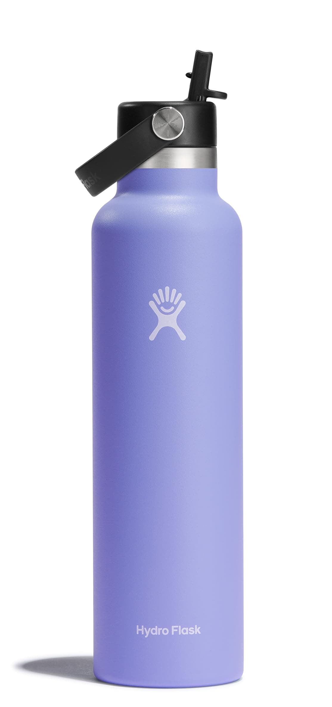 Hydro Flask Water Bottle - Insulated Stainless Steel - Straw Lid, Non Spill, Leakproof 24 Oz Lupine Purple