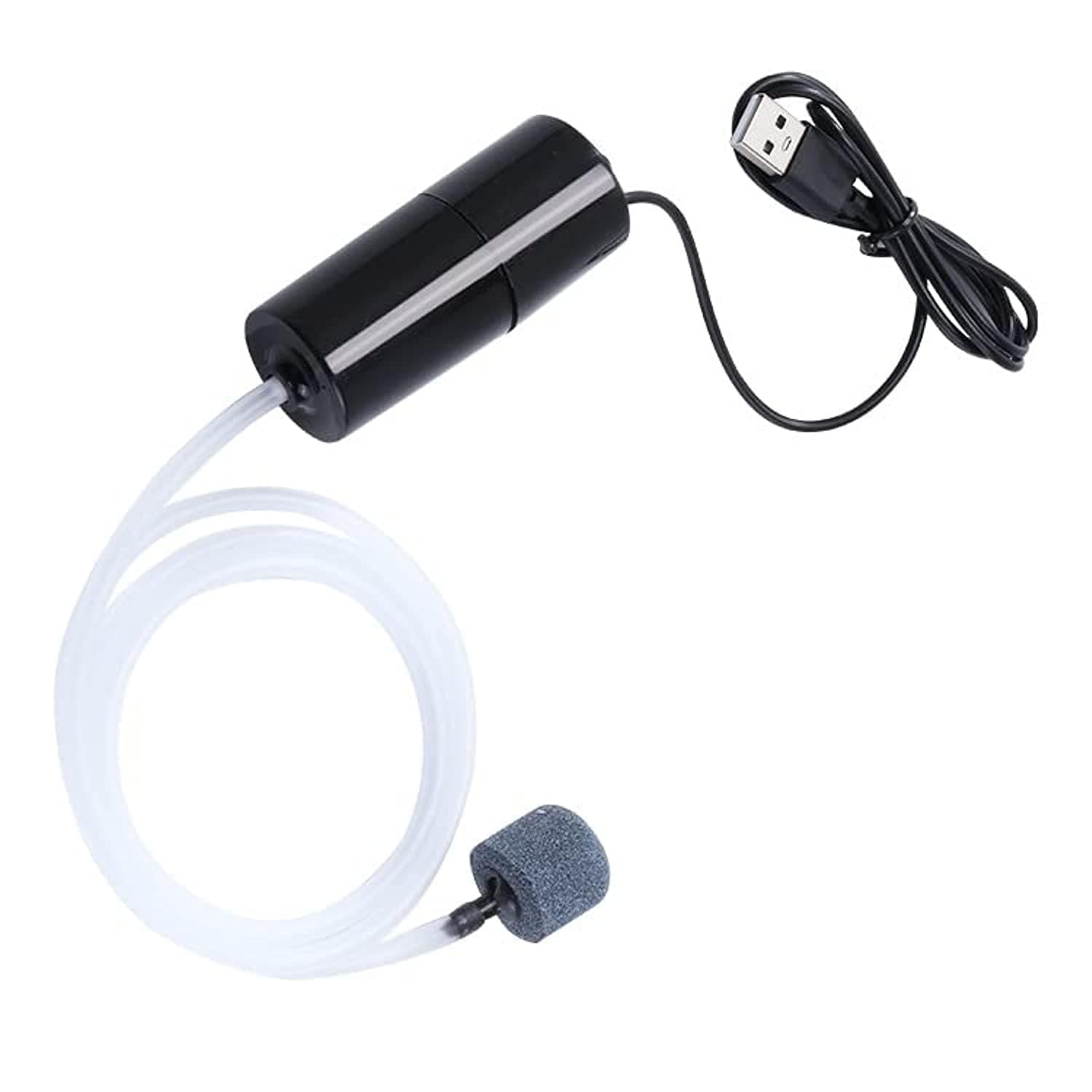 ANTOLE USB Aquarium Air Pump Portable Fish Tank Air Pump Silent Air Compressor Aerator Small Quiet Oxygen Pump with Accessorie 1 Air Stone