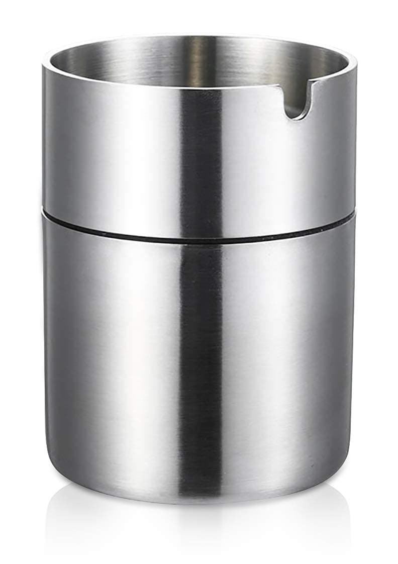 Outdoor Ashtray, Garden Ashtray Stainless Steel, Flame Retardant, High Temperature Resistant, Detachable, Large Capacity, Ash Holder for Smokers (S)