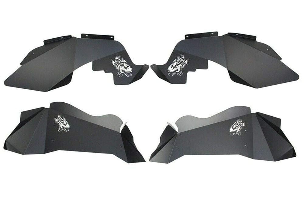 FISHBONE Offroad FB33073 Jeep Logo Aluminum Inner Fenders 07-18 Wrangler JK Black Powdercoat