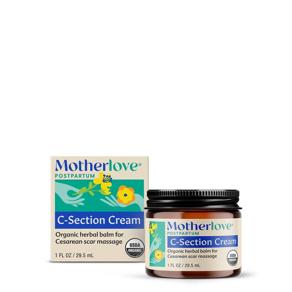 Motherlove C-Section Cream (1oz) Organic Herbal Nourishing Scar Cream—Soothes Discomfort While Minimizing Appearance & Reducing Scar Tissue Build-up—Non-GMO, Cruelty-Free