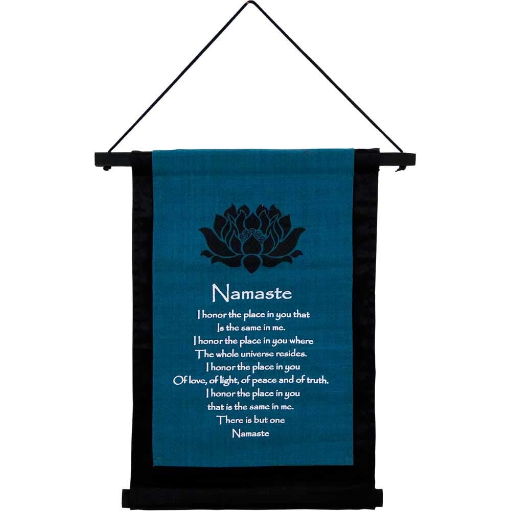 4Rissa Namaste Lotus Yoga Banner Prayer Inspirational Quote Tapestry Healing Reiki Studio Hanging Wall Art
