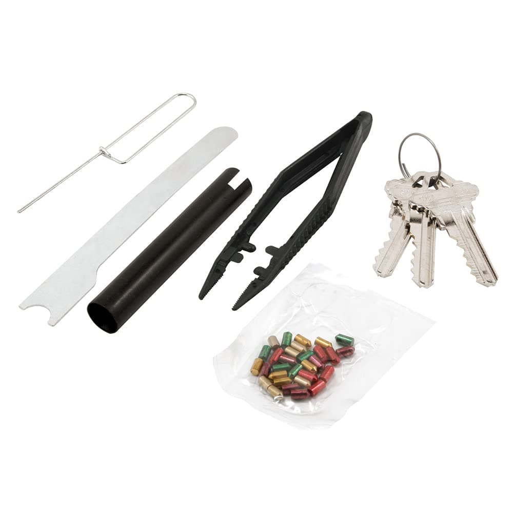 Prime-Line E 2402 Re-Keying Kit – Re-Key a Lock Kit with Pre-Cut Keys for Rekeying all your Locks to One Key, For Schlage Brand Locks, Type “C” 5-Pin Style Locks (1 Kit)