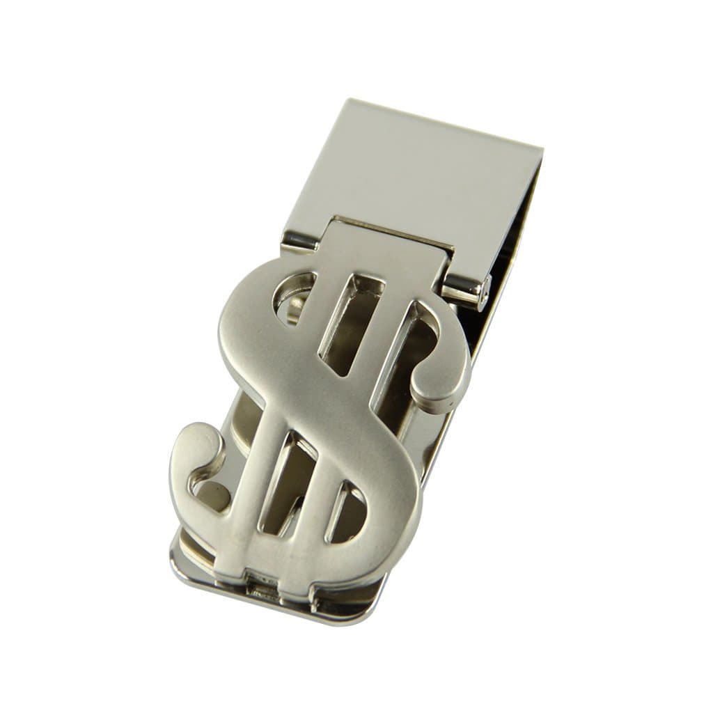 MYhose Money clip Slim Money Clip Stainless Steel Cash Bills Credit Card Holder New Dollar Design Silver.