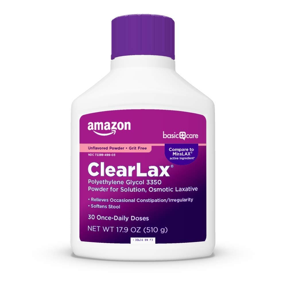 ClearLax, Polyethylene Glycol 3350 Powder for Solution, Osmotic Laxative, Unflavored, 1.11 pound (Pack of 1)