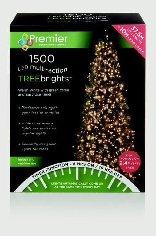 Decorations - 1500 Multi Action TreeBrights LED Lights with Timer - Warm White