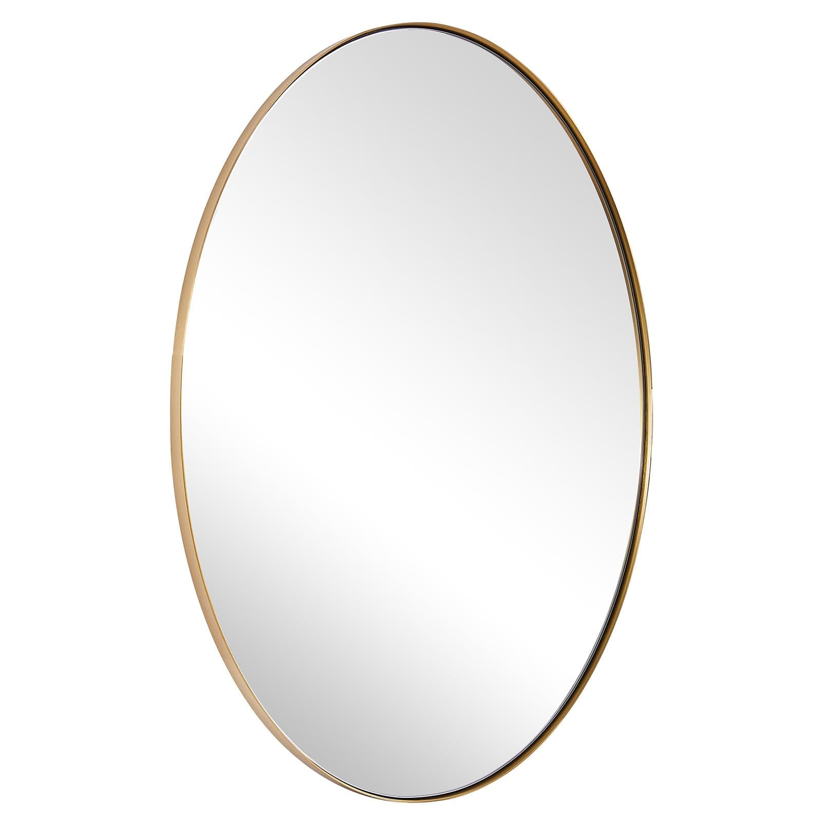 ANDY STAR Gold Oval Mirror, 24x36’’ Brushed Gold Oval Bathroom Mirror, Oval Wall Mirror for Btahroom Gold Vanity Mirror in Stainless Steel Frame Wall Mount Horizontal or Vertical