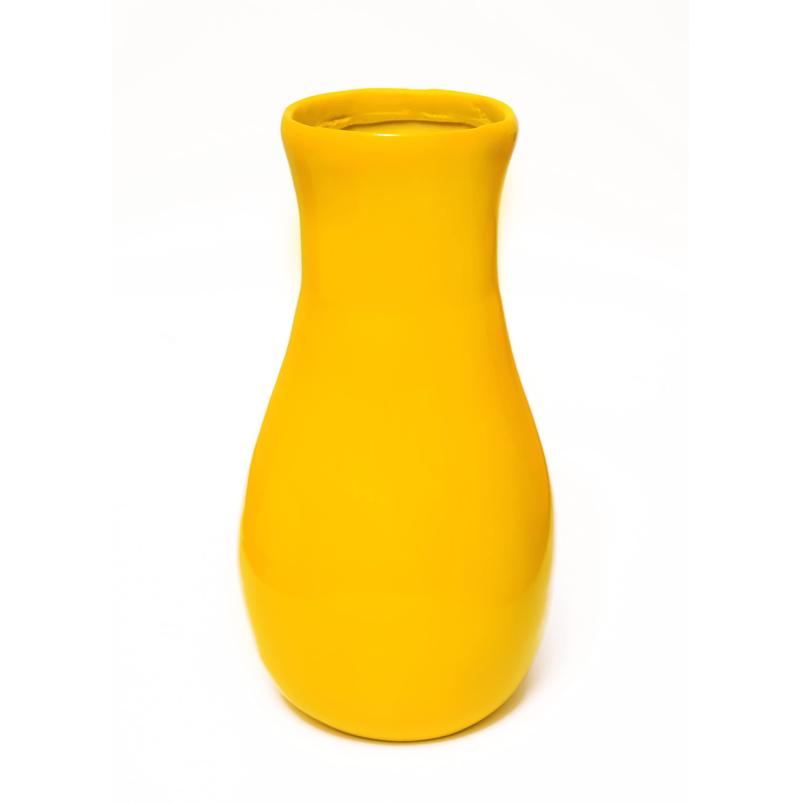 TREEMAISON Yellow Vastu Vase for Control Expenditures & Increase Savings | Decorative | Showpiece for & Office | South to South Zone (Pack of 1, 8 Inch)
