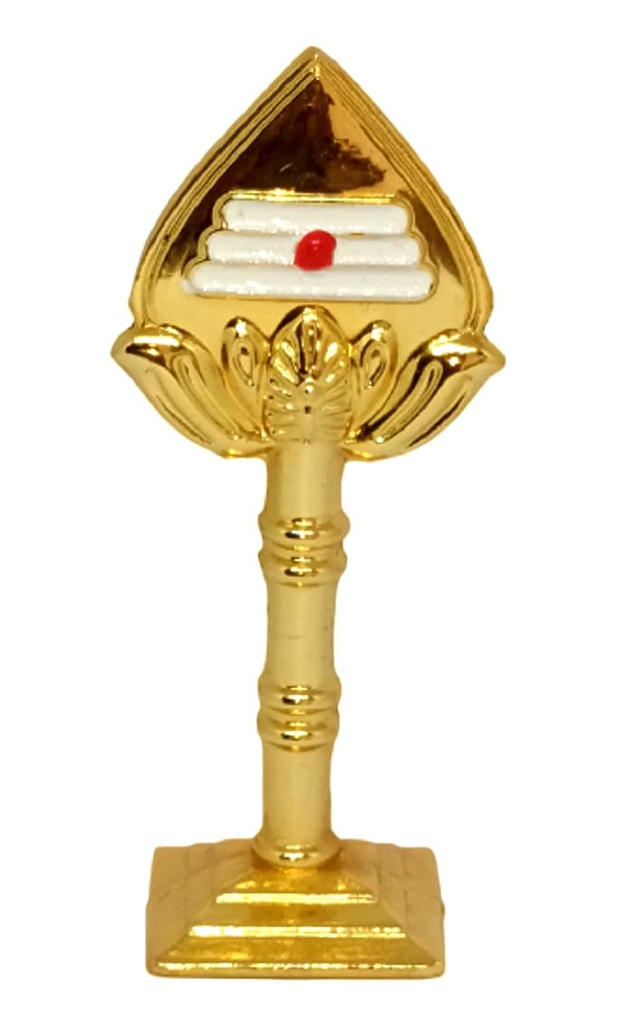 Metal Lord Muruga Vel Idol Golden Double Sided Kartikeya Vel Showpiece Car Dashboard,Home Decor,Pooja Room,Corporate Gift,Return Gift,Festivals (2.5")