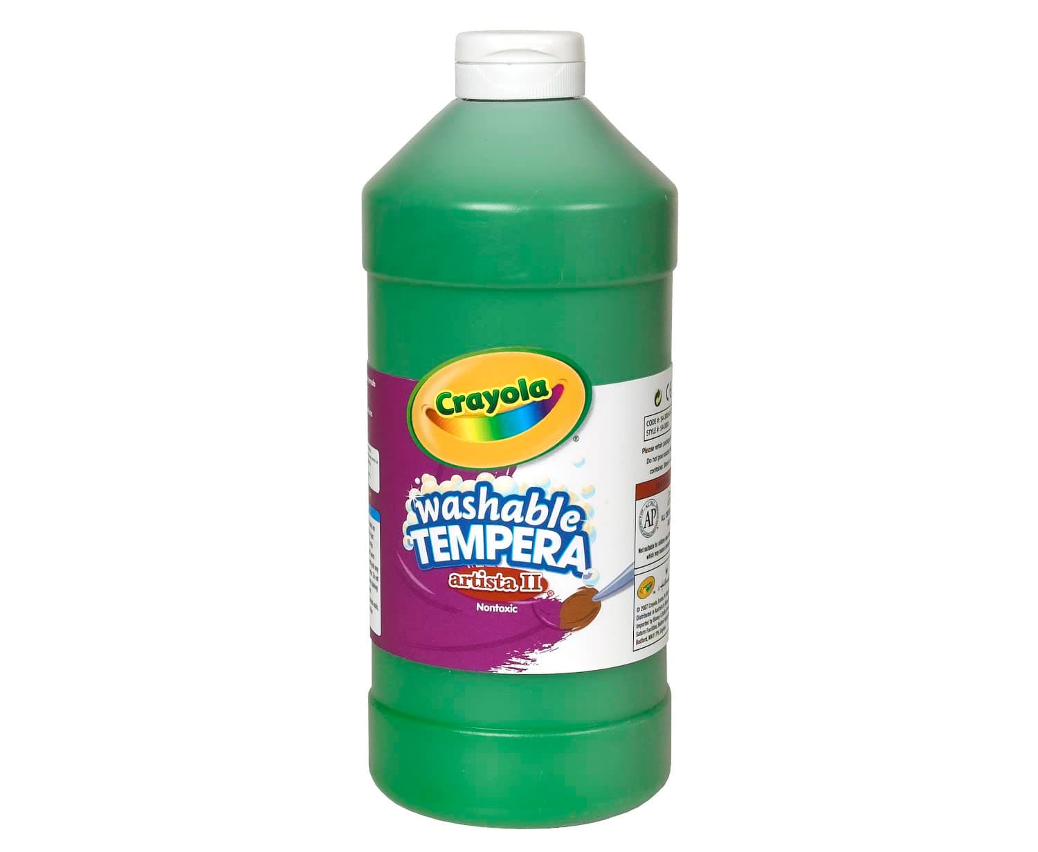 Washable Tempera Paint For Kids, Green Paint, Classroom Supplies, Non Toxic, 32 Oz Squeeze Bottle
