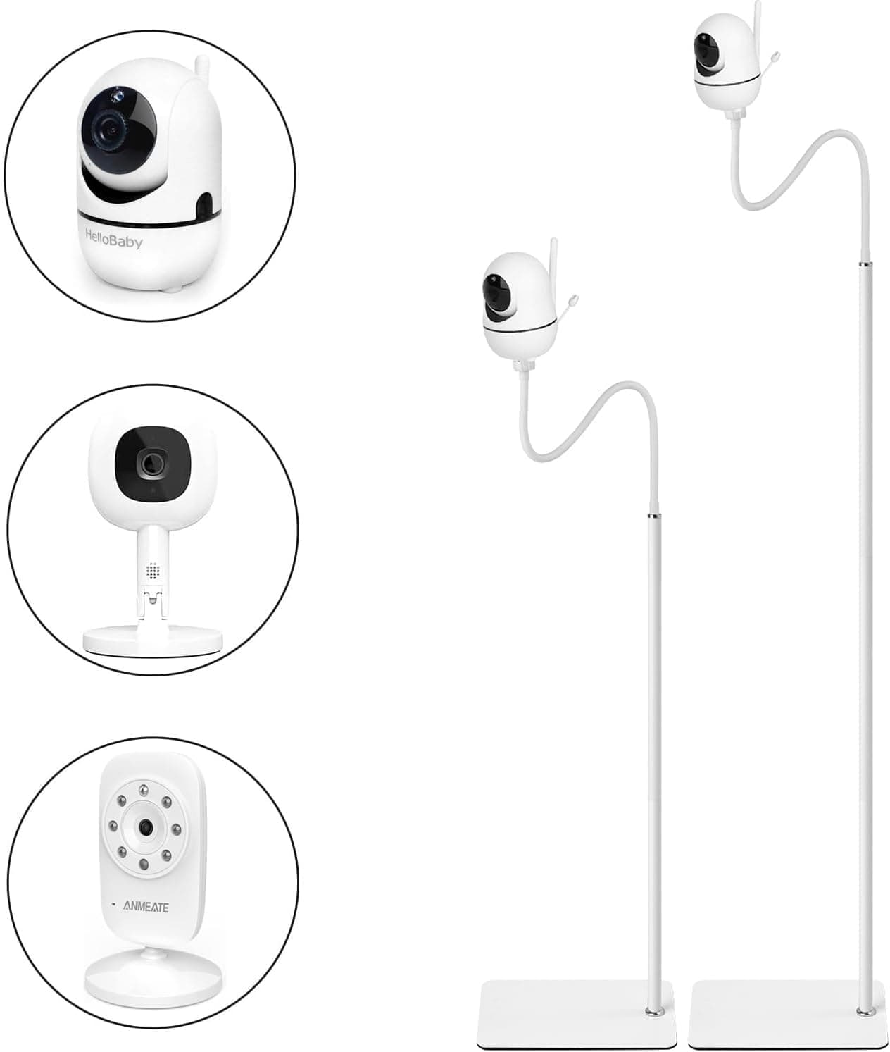 68.8" Adjustable Height Baby Monitor Floor Stand Holder for HelloBaby HB6550/HB65/HB6558/HB66/HB248,Nanit Pro Smart Baby Monitor & Flex Stand,ANMEATE SM935E,Vtech VM901/VM919 Baby Monitor Camera