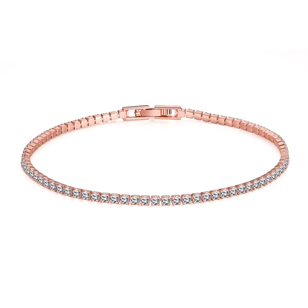 Women's Jewerly Rose Gold Bracelet 18K Gold Plated Classic Bracelet with Cubic Zircon Crystal Jewelry for Women